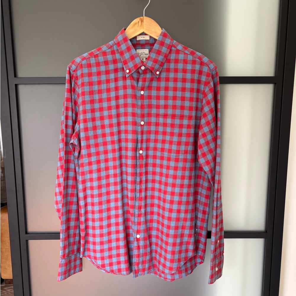 J. Crew Red and blue Plaid Button Down Shirt